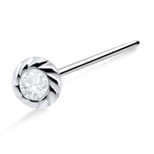 Twisted Stone Silver Nose Stud NSKA-691